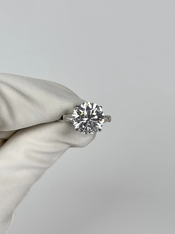 No name ROUND DIAMOND 7.22CT D/VVS1 EXEXEX NONE AGS RING (SIZE 51) NN7.22CT D/VVS1 2