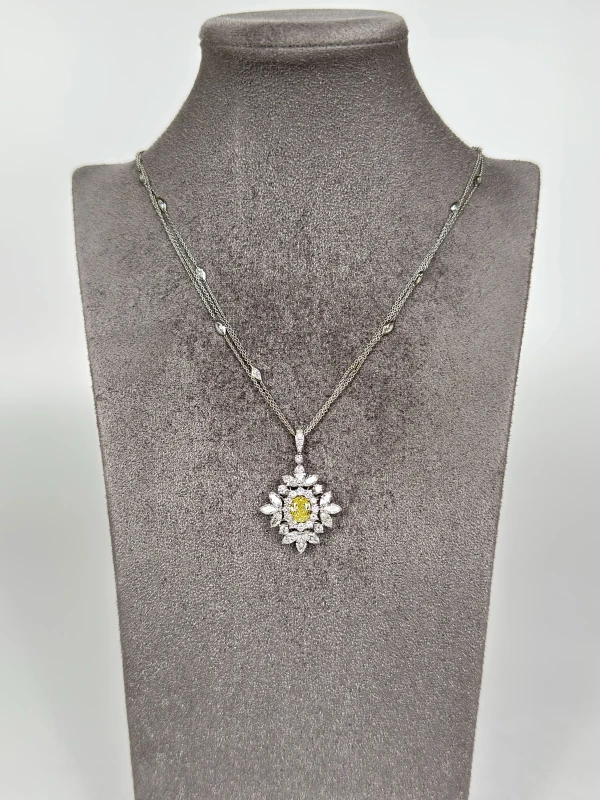 Arte Diore OVAL DIAMOND 1.14 CT FANCY YELLOW/VS1 NECKLACE NN1.14 3