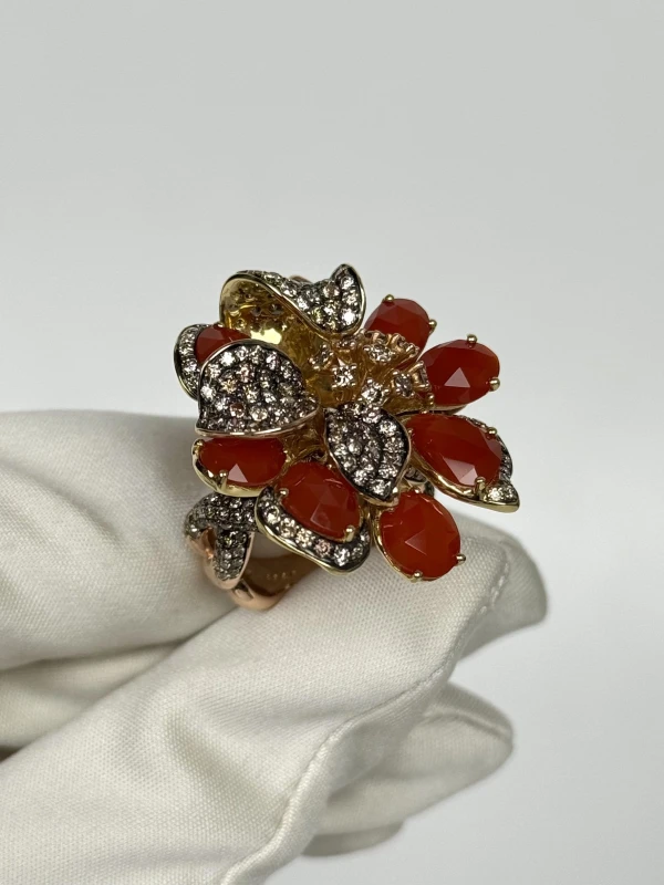 Ювелірні прикраси КОМПЛЕКТ С БРИЛЛИАНТАМИ И СЕРДОЛИКОМ Комплект с бриллиантами и сердоликом 4