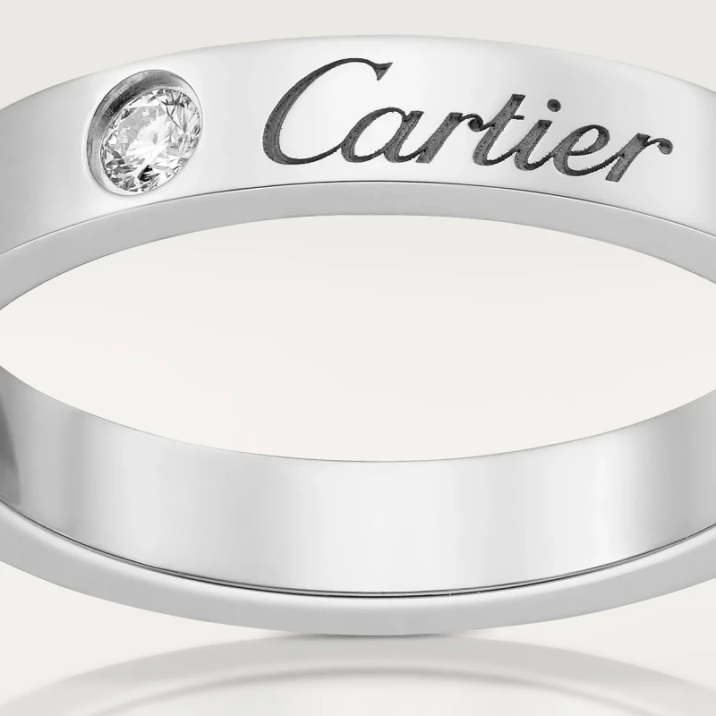 Cartier C DE CARTIER WEDDING BAND, PLATINUM, 1 DIAMOND B4051352 1