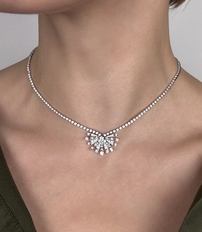 Graff New Dawn Multi-Shape Diamond Chain Pendant RGP668 5