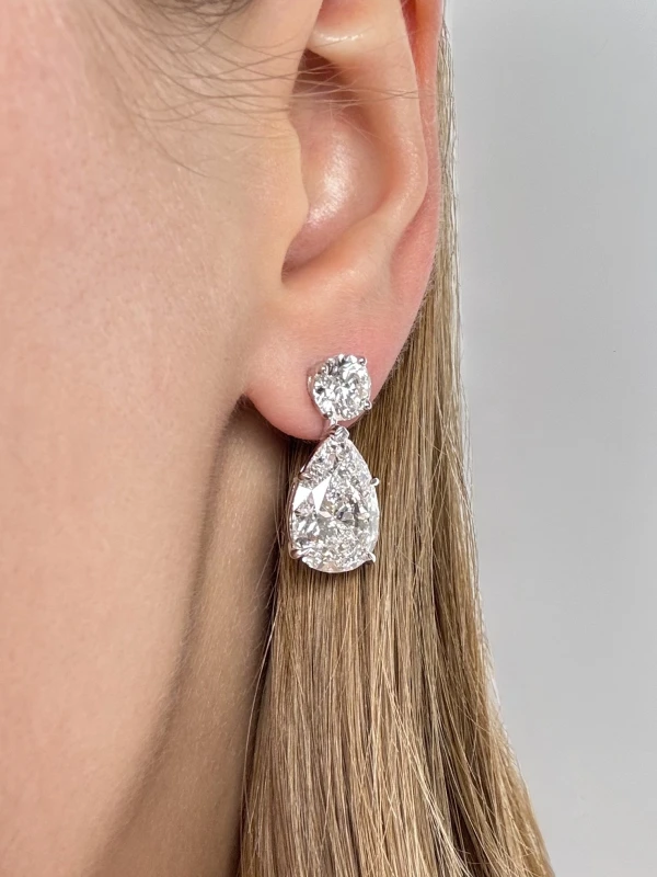 No name PEAR DIAMOND 6.14-6.37 CT G/VS1 EARRINGS (GIA) NN6.14-6.37 CT G/VS1 6