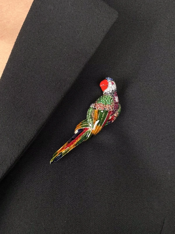 RalfDiamonds Parrot pendant-brooch RD0308 2