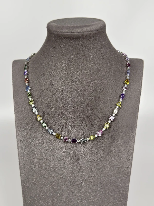 RalfDiamonds MULTICOLOR SAPPHIRE NECKLACE RFD33.15CT 4