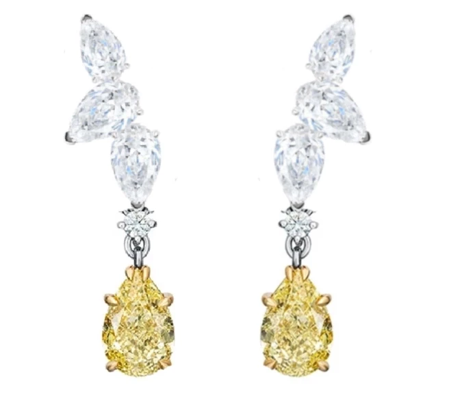 PEAR DIAMOND EARRINGS 1.02-1.03 CT FLY/VVS-VS (GIA)