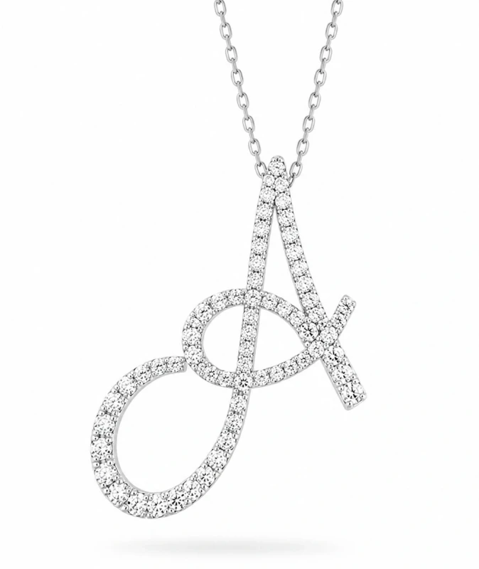 THE PENDANT LETTER "A" 0.72CT G-H/VS