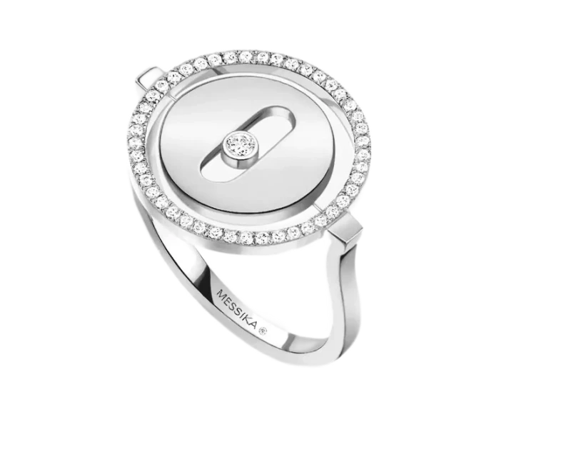 LUCKY MOVE RING WHITE GOLD (SIZE 52)