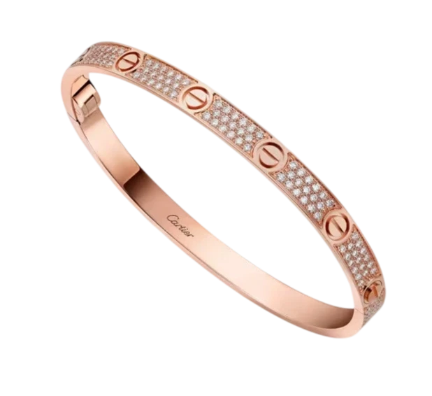 LOVE bracelet, medium model, paved (SIZE 17)