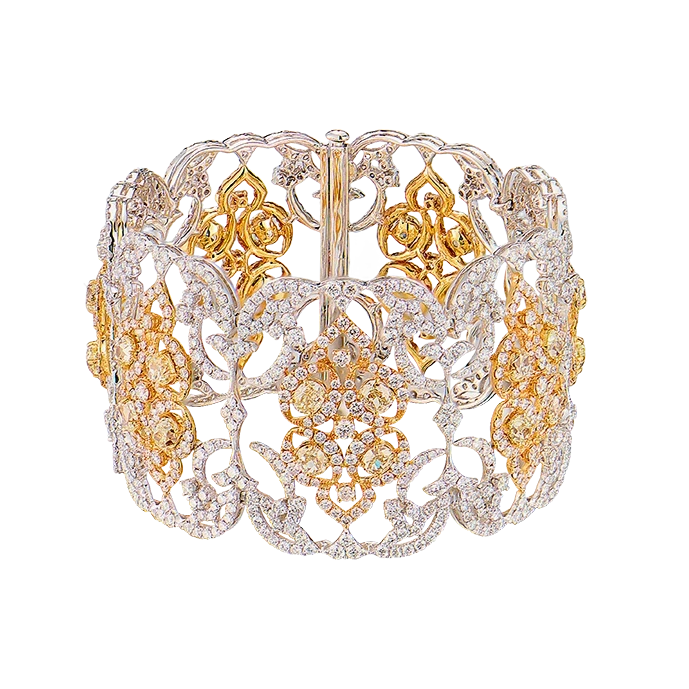 YELLOW&WHITE DIAMONDS BRACELET