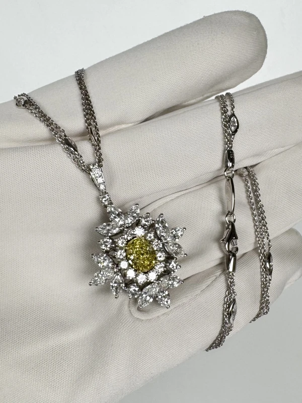 Arte Diore OVAL DIAMOND 1.14 CT FANCY YELLOW/VS1 NECKLACE NN1.14 4