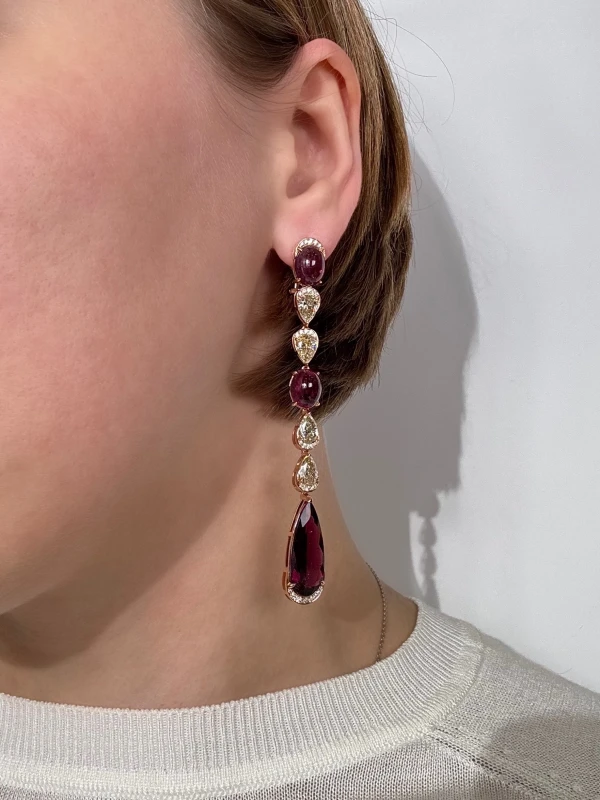 YANUSH GIOIELLI СЕРЬГИ С ТУРМАЛИНОМ И БРИЛЛИАНТАМИ YE50345PTUP 2