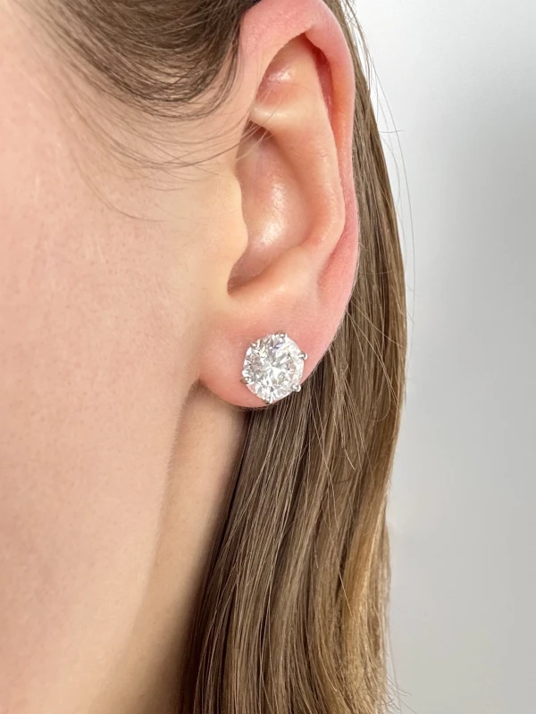 Earrings without a brand DIAMOND STUDS 3.02 - 3.02 CT E/VVS (GIA) NN3.02-3.02E/VVS 2