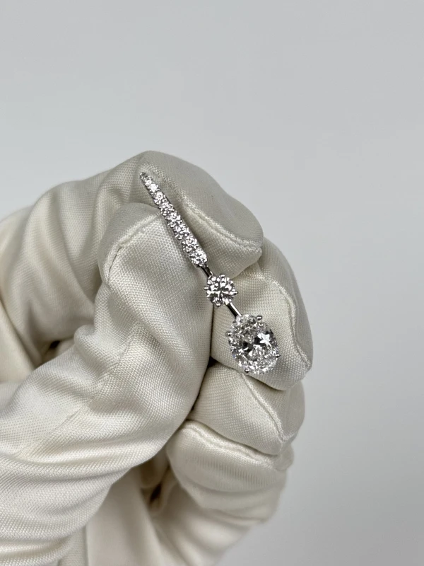 СЕРЬГИ NO NAME OVAL DIAMOND 2.01 - 2.01 CT E/VS2 EARRINGS (GIA) 2.01-2.01e/vs 4