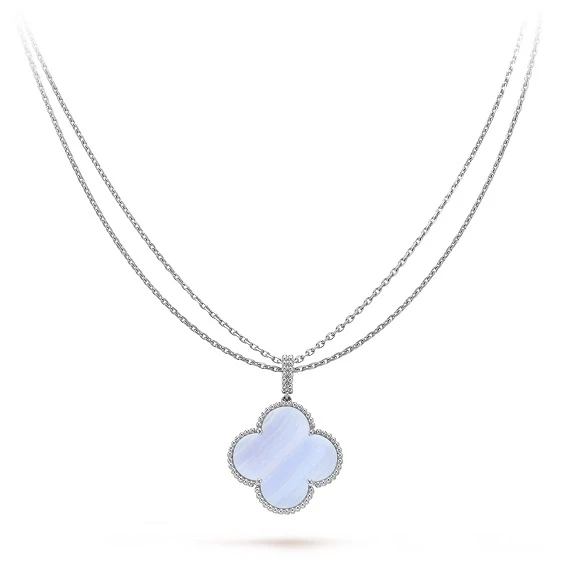 MAGIC ALHAMBRA LONG NECKLACE, 1 MOTIF. CHALCEDONY