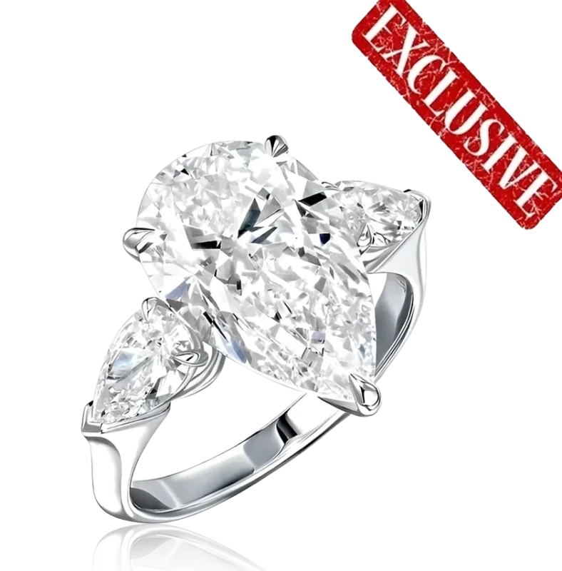 Earrings without a brand PEAR DIAMOND 5.04 CT E/FLAWLESS RING (GIA) EXEX 419-5.04 1