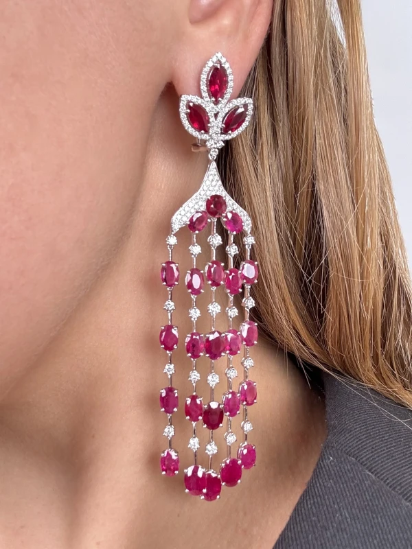 RalfDiamonds RUBY 33.70 CT EARRINGS RFD33.70CT 2