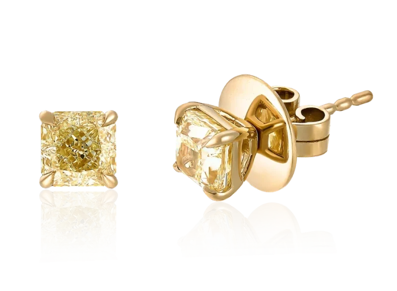 Earrings without a brand RADIANT DIAMOND 1.00 - 1.03 CT FANCY YELLOW/VS1 EARRINGS (GIA) NN1.00-1.03FY 1