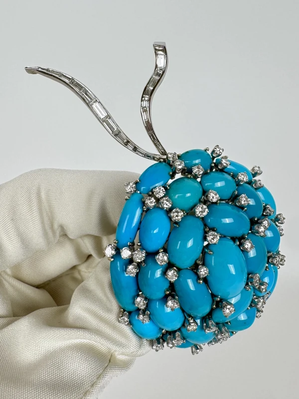 Earrings without a brand Turquoise stone Brooch 78523 2