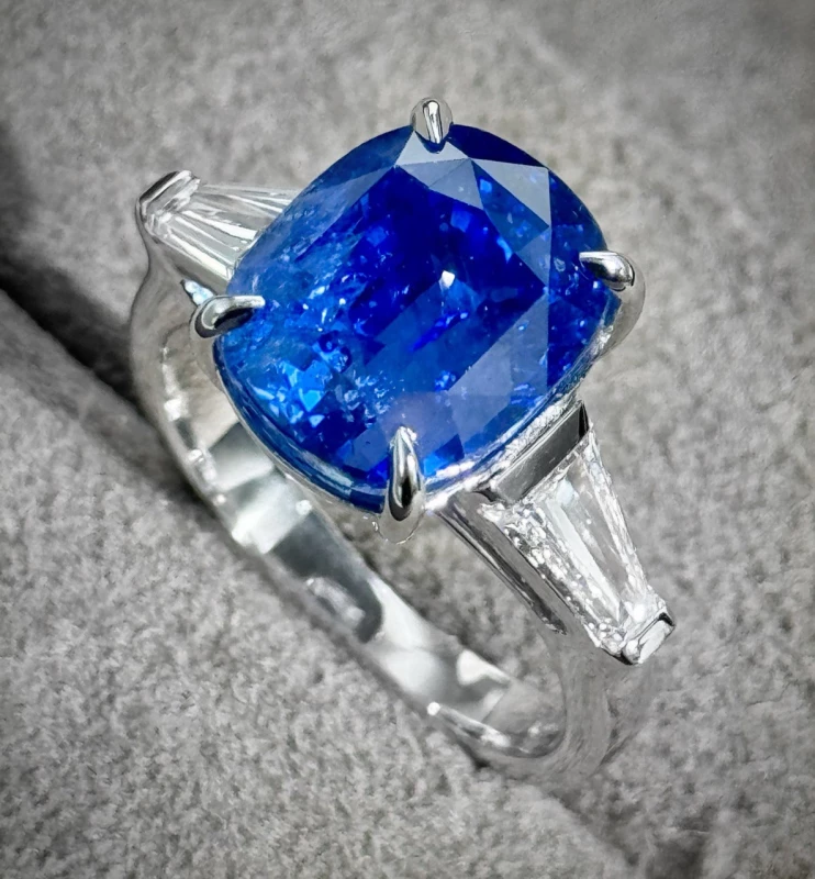 No name КОЛЬЦО С САПФИРОМ  10.76 CT (ROYAL BLUE, NOT HEATED) 10.76 CT 0308 8