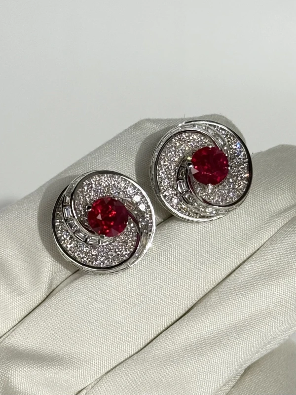 DeRosa RUBY ROUND EARRINGS 2.03 - 2.02 CT E184711282 3