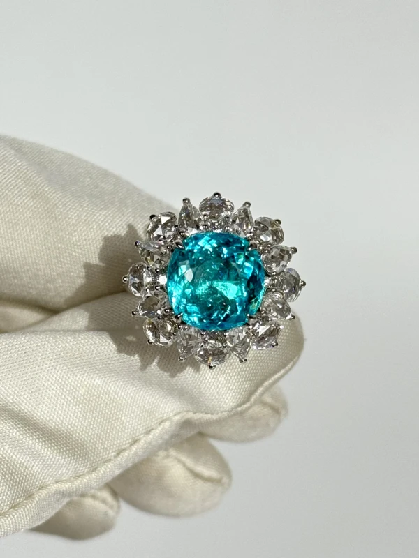 No name PARAIBA TOURMALINE  5.12 CT RING (AIGS) PARAIBA 5.12 CT 3