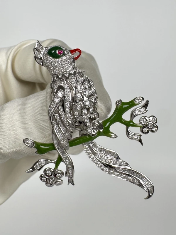 RalfDiamonds Parrot DIAMONDS 1.88 CT Brooch RD632 3